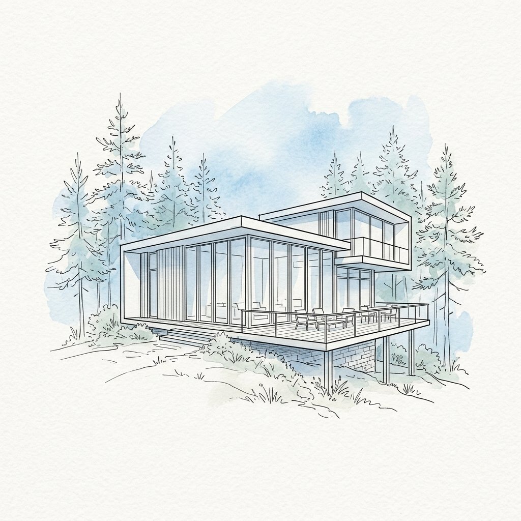 Creative Studio Watercolor Sketch
